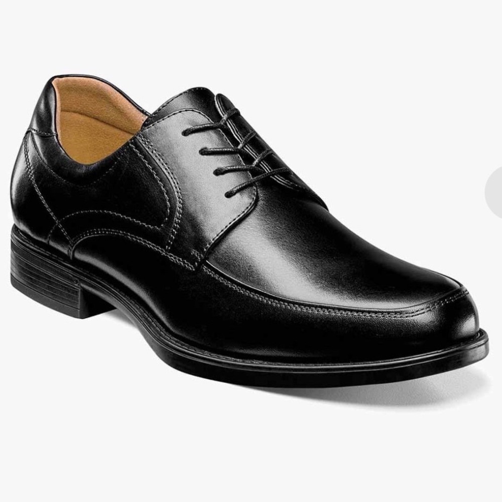 Florsheim Comfortech Mens Black Leather Moc Toe Oxford Dress Shoes 9.5M